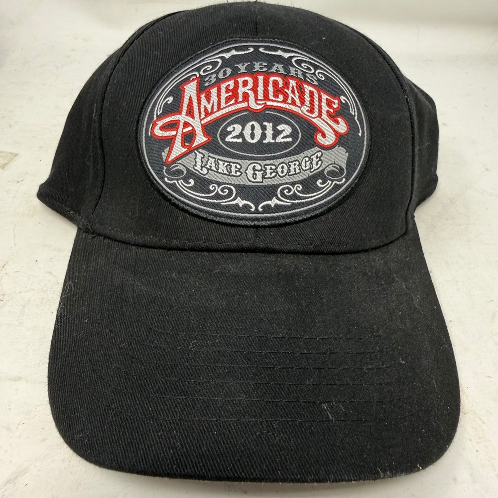Hot Leathers Americade 2012 Lake George 30 Years Motorcycle Rally Hat Black Cap
